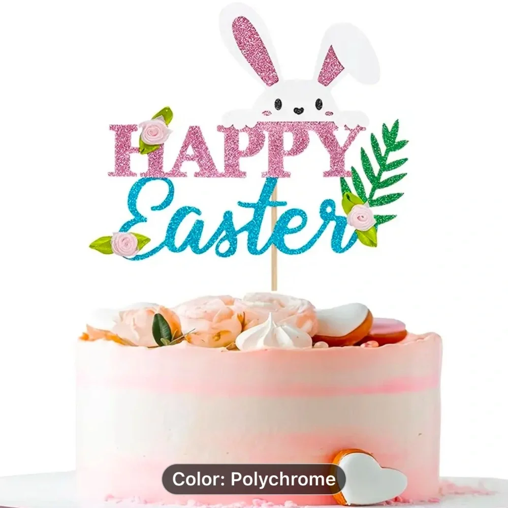 Easter Bunny Cake Topper - Pink and Blue